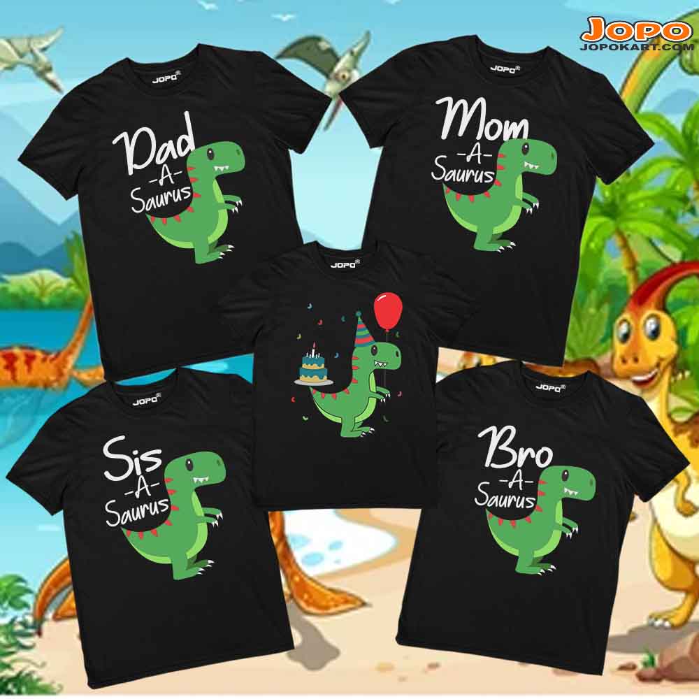 Dinosaur t shirt Birthday Matching Party Family Kid Tshirt Mom, dad, sister  2