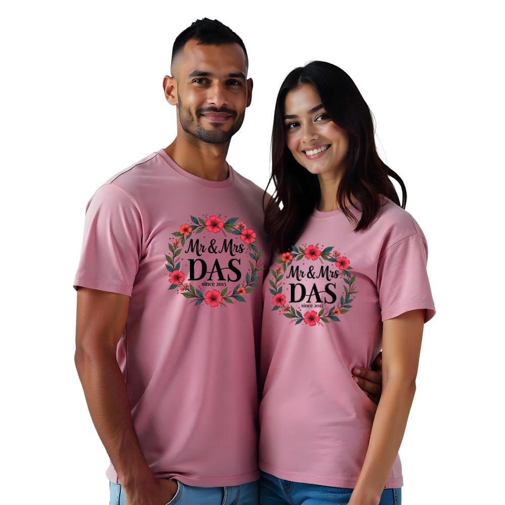 Customised Couple Name Twinning Tees for Couple