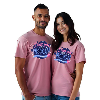 I love you the moon and back couple tshirts