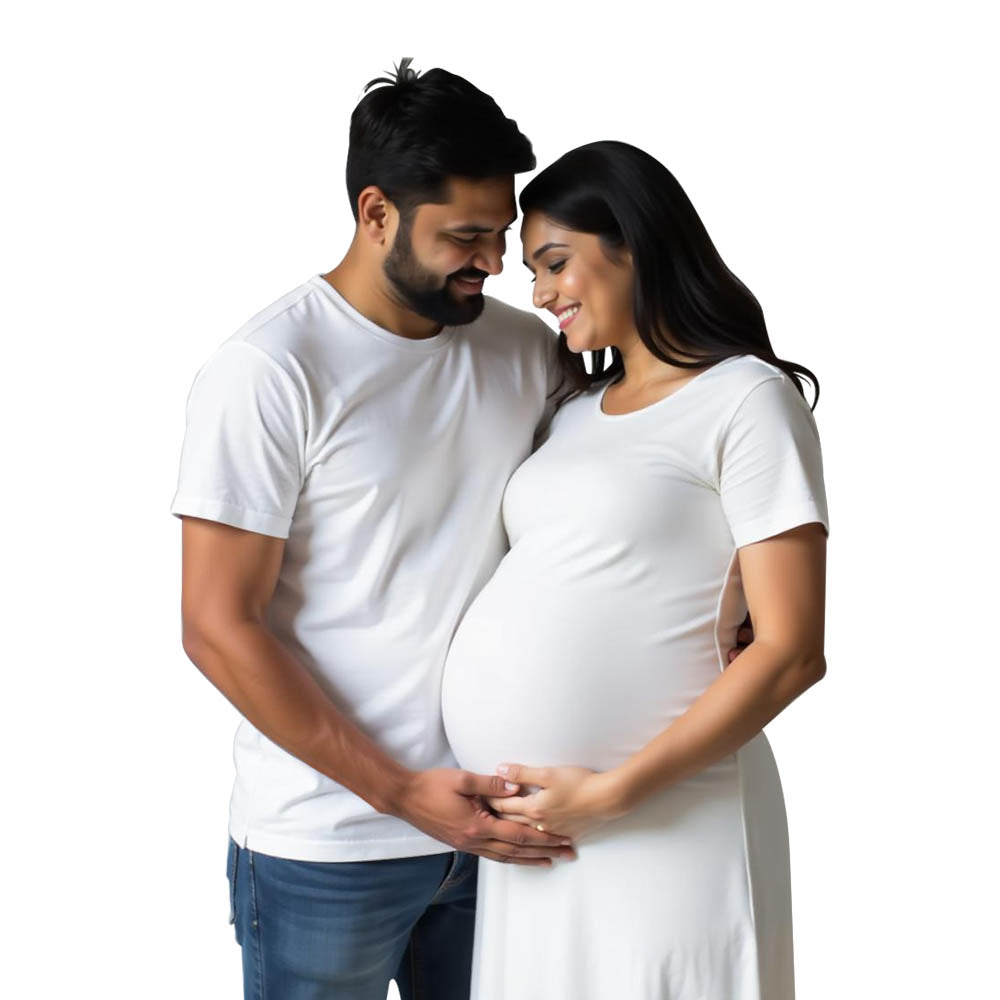 Plain Maternity Men-Tshirt and Women Tshirt Dress Couple Combo for  Photoshoots