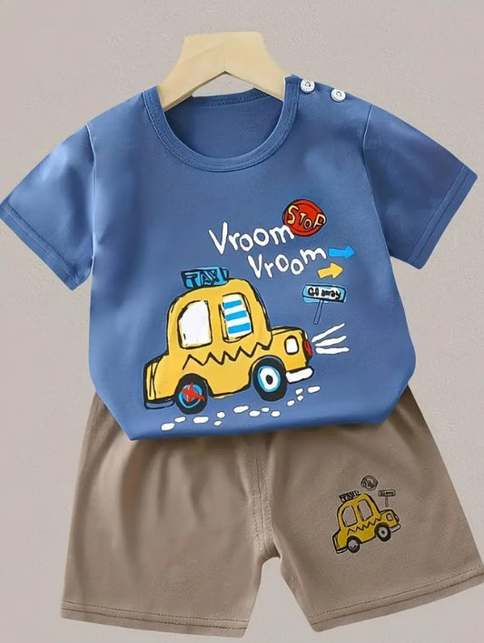 Design print tshirt and shorts set kids