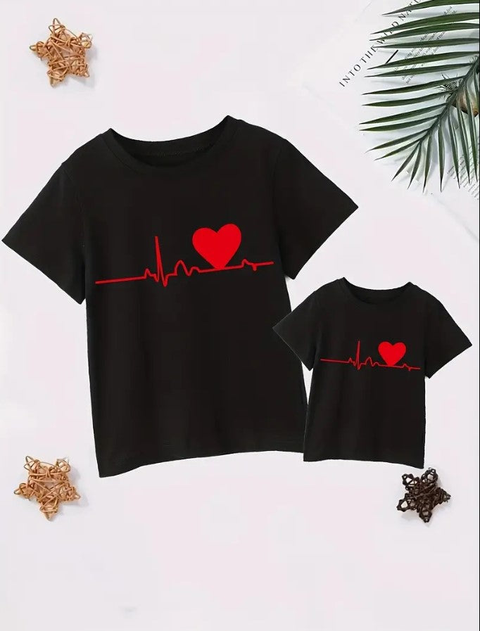 HeartBeat Matching Mom and Kids Tshirts