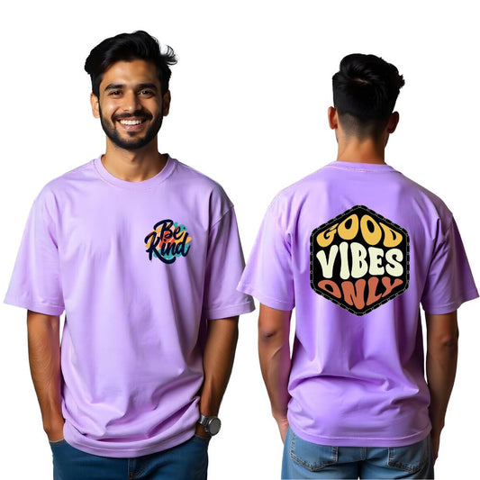 Good Vibes Only Men Oversized Tshirt - Lavender