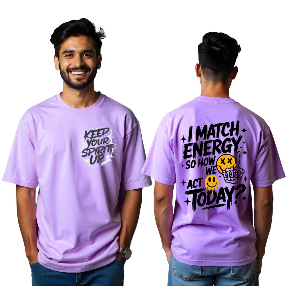 I match Energies - Keep your Spirit High Oversized Lavender Tshirt