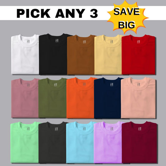 Plain Tshirt 3pc Combo 1 - Men