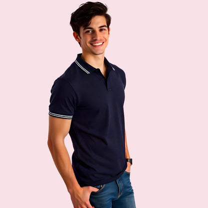 Double Tipped Collar Tshirts Men