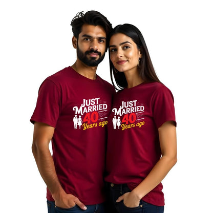 Just Married Custom Year Couple Tshirts