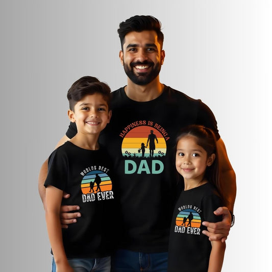 Fatherhood Superstar -Best Dad Ever - Matching Dad and Kids T shirts