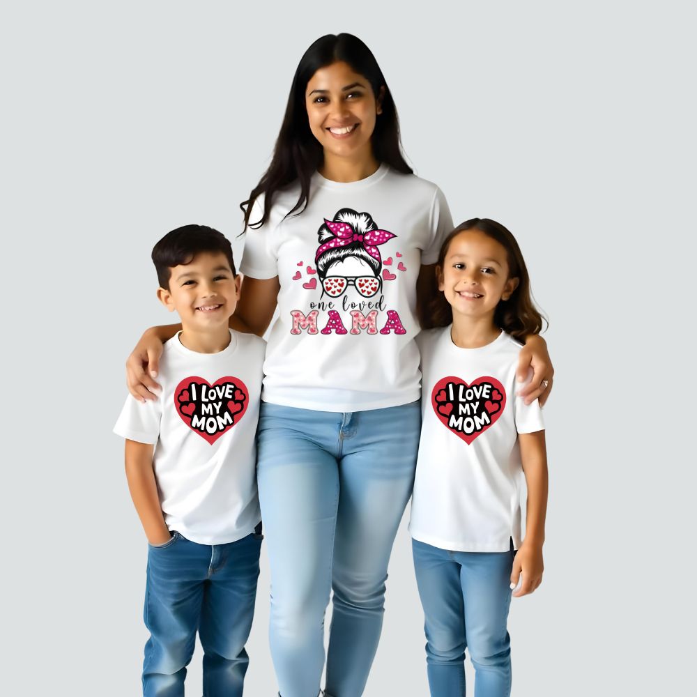 One Loved Mama - I love my Mama Matching Mom and Kids Tees