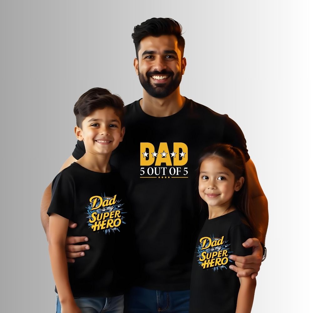 Super Dad Squad - Daddy & Kids Matching T shirts - Custom Names