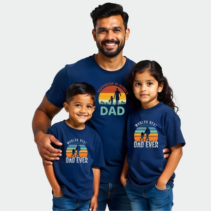 Fatherhood Superstar -Best Dad Ever - Matching Dad and Kids T shirts