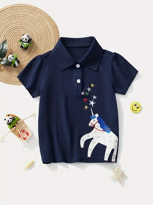 Unicorn Kids Collar Tshirts