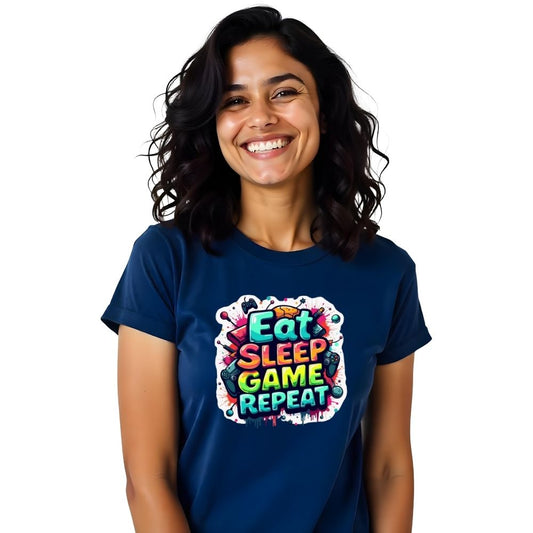 Eat sleep Game Repeat - Ultimate Gamer Women's Printed TShirts