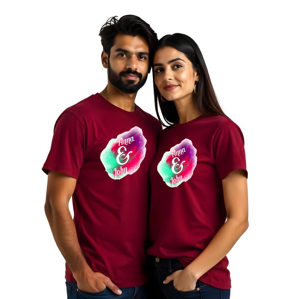 Names Customised Couple Tshirts