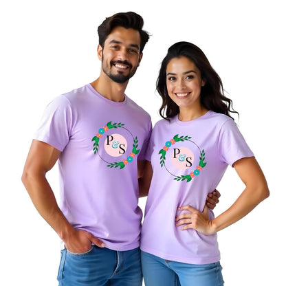 Customised Initials Couple Matching Tshirts