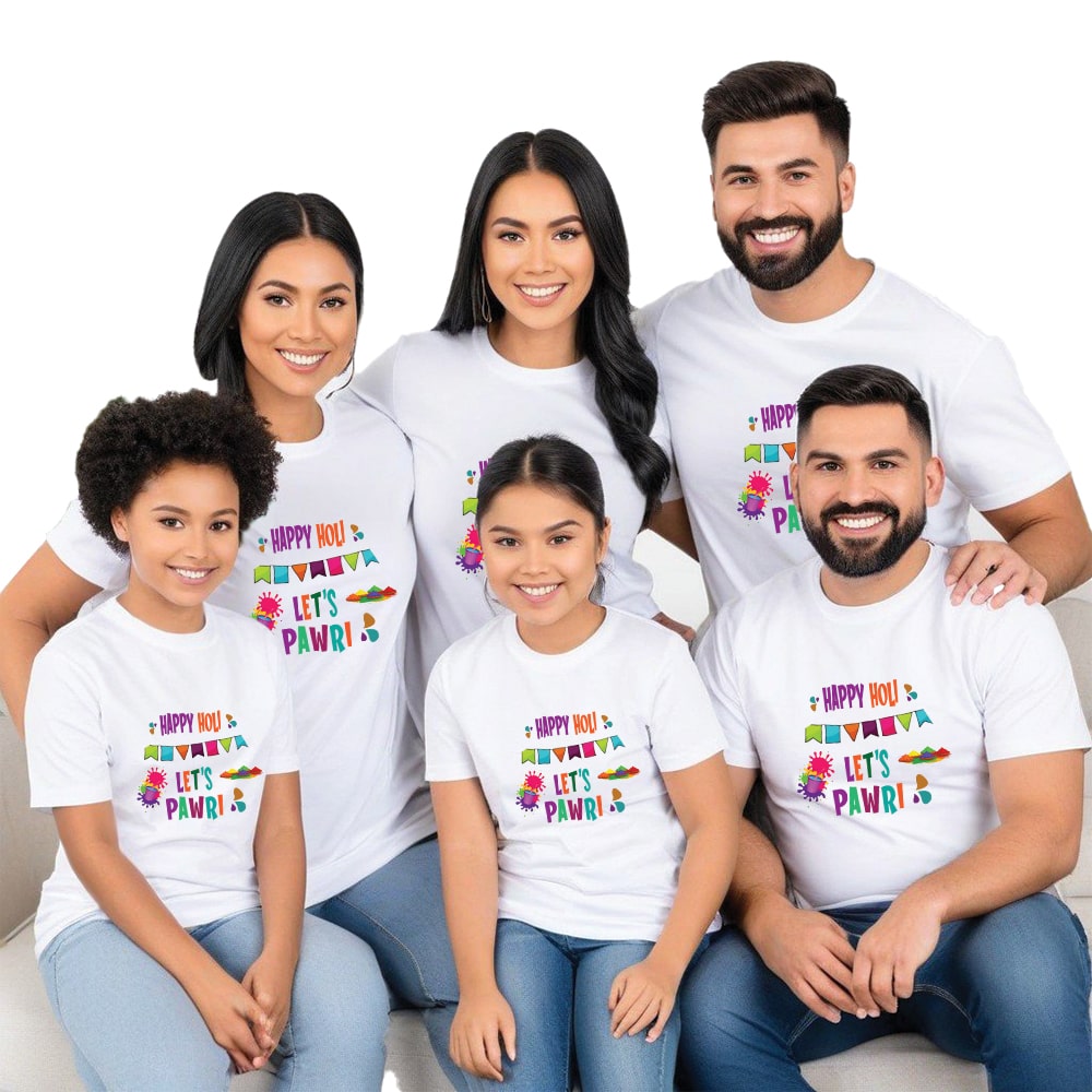 Matching Family Tshirts for Happy Holi Celebrations