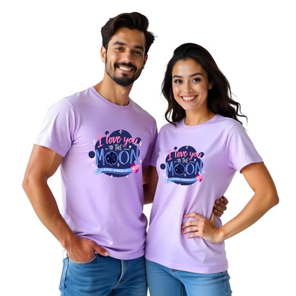 I love you the moon and back couple tshirts