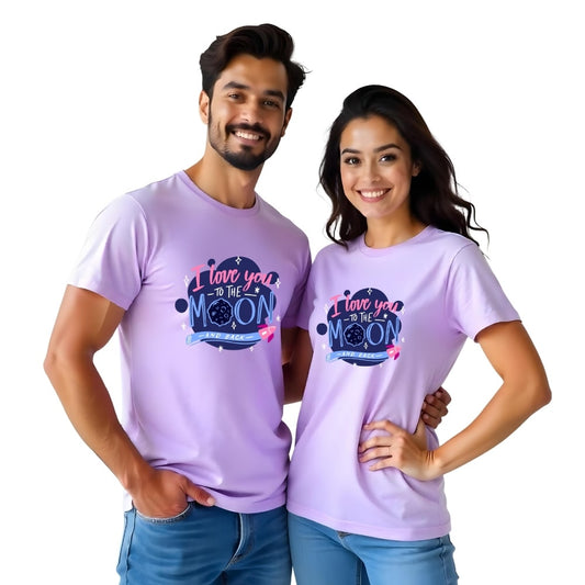 I love you the moon and back couple tshirts