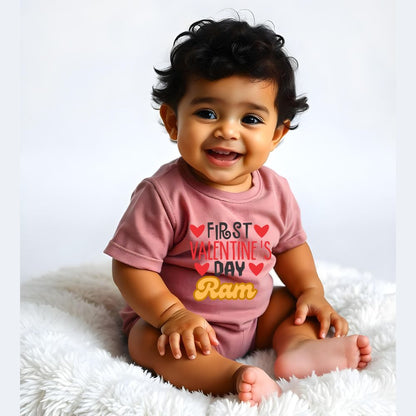 Baby's First Valentine's Day - Personalised Name Rompers