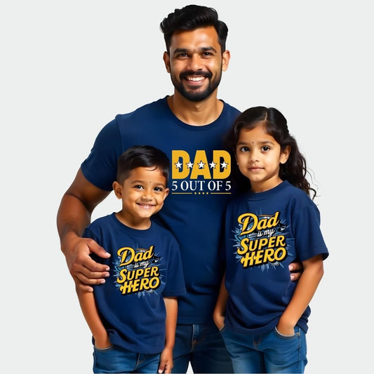 Super Dad Squad - Daddy & Kids Matching T shirts - Custom Names