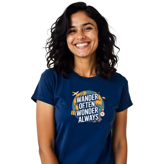 Wander Often Wonder Always - Adventurous Women Casual Tees