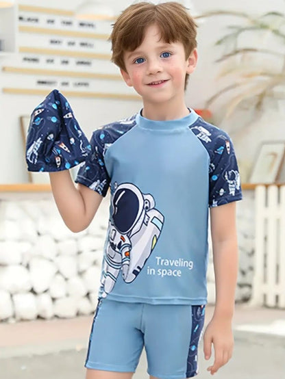 Space Astronaut Themed Kids Jersey Shorts Set