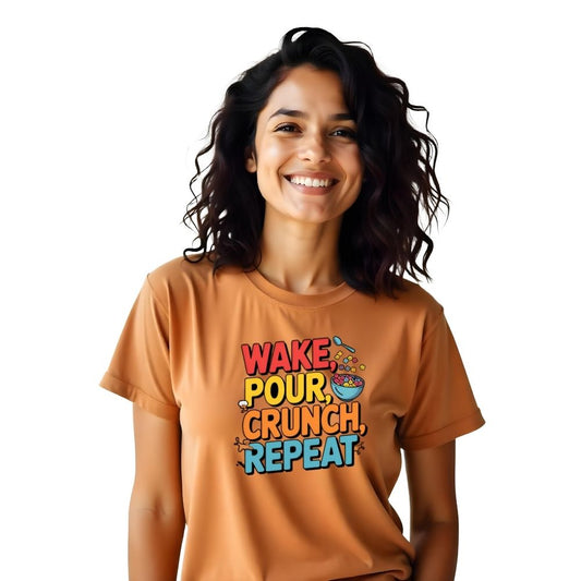 Wake Pour Crunch Repeat - Deliciously Fun Women's Casual Tees