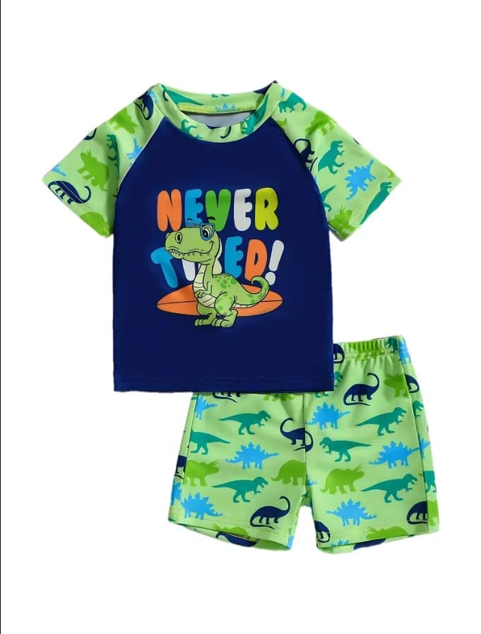 dinosaur print tshirt & shorts set