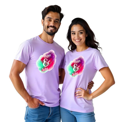 Names Customised Couple Tshirts