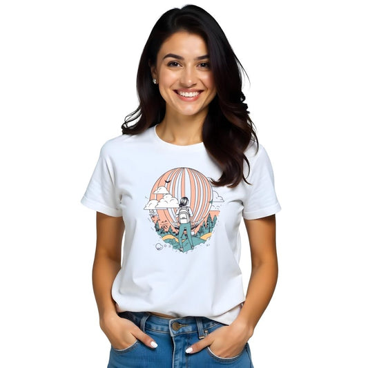 Soaring High - Parachute Design Women Casual Printed Tees