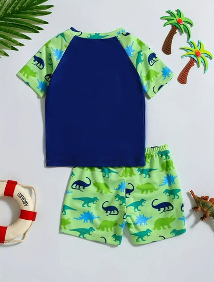 Dino Themed Jersey Shorts Set