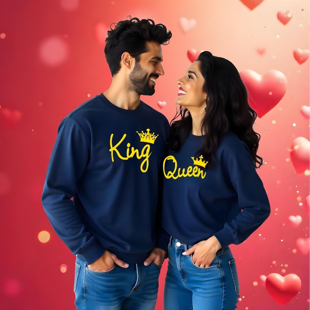 King  Queen Couple Sweatshirts