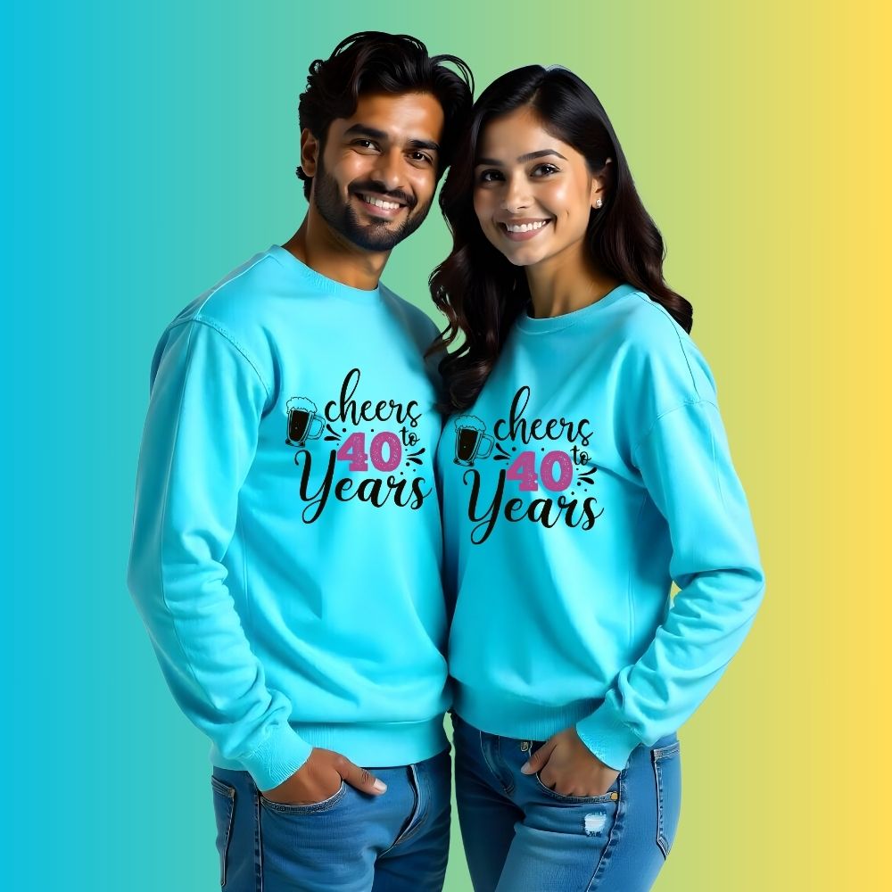 Cheers to Anniversary Years - Couple Custom Sweatshirts