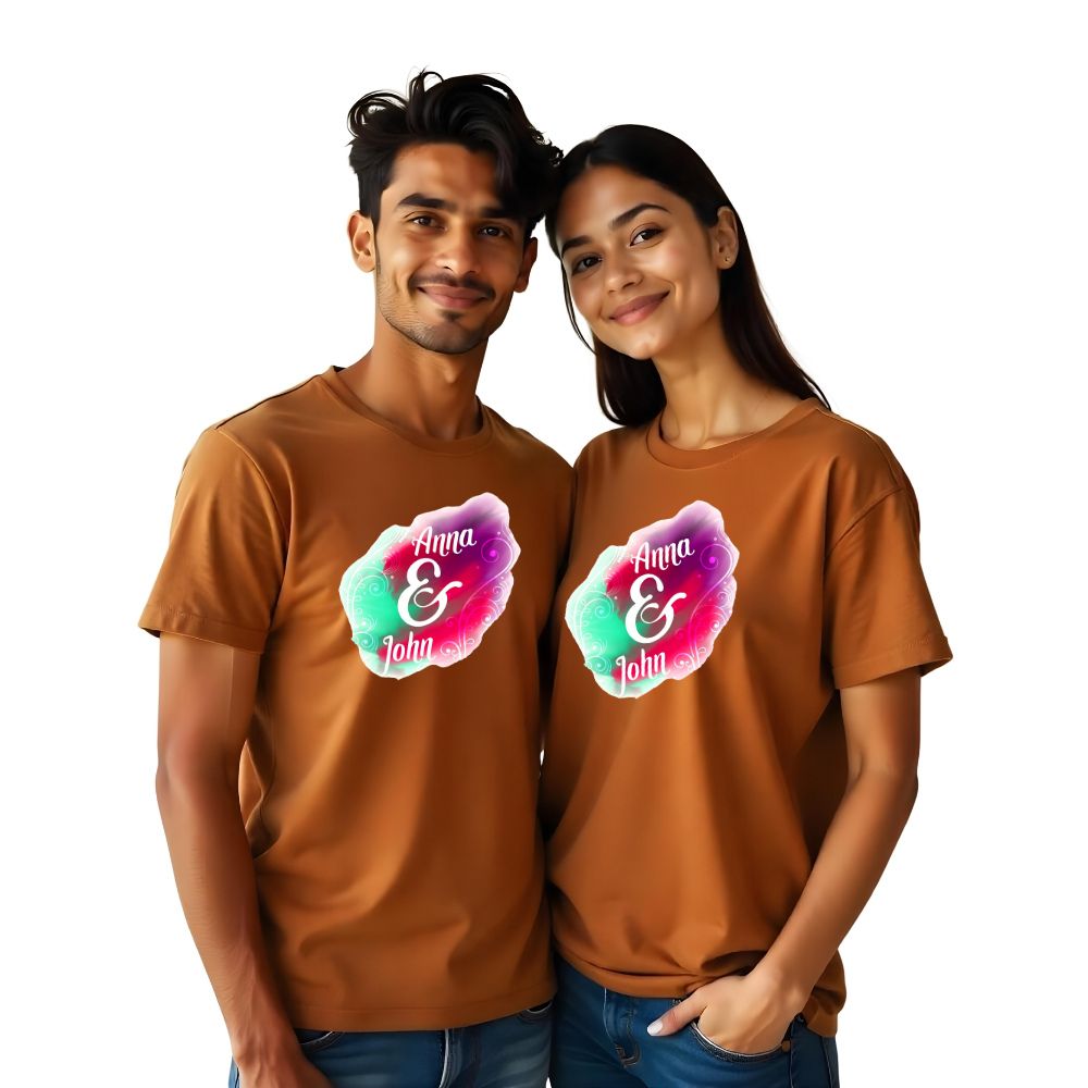 Names Customised Couple Tshirts