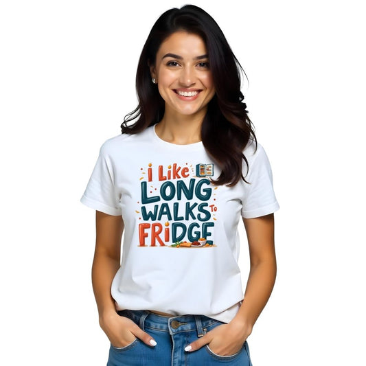 I 💖 Long Walks to Fridge - Fun & Quirky Women's Casual Tees