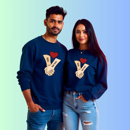 Couple Custom Holding Hands Couple Sweatshirts