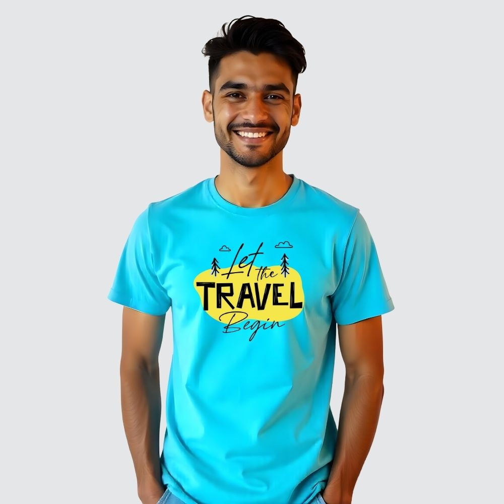 Let the Travel Begin - Men's Casual Tees Customised