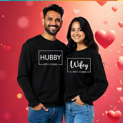 Hubby Wifey Est. Couple Sweatshirts