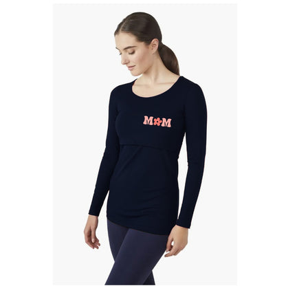 mom printed navy feeding tshirt