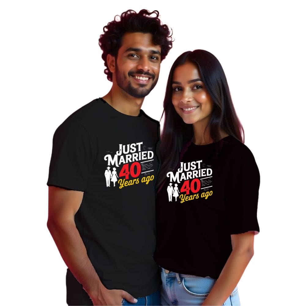 Just Married Custom Year Couple Tshirts