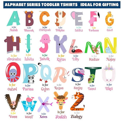 Bouncy Toonz  Customised Alphabet Toddler T-shirts