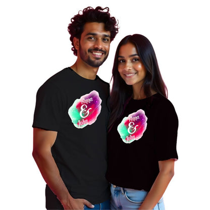 Names Customised Couple Tshirts