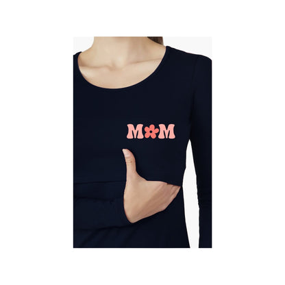 maternity feeding tshirt navy