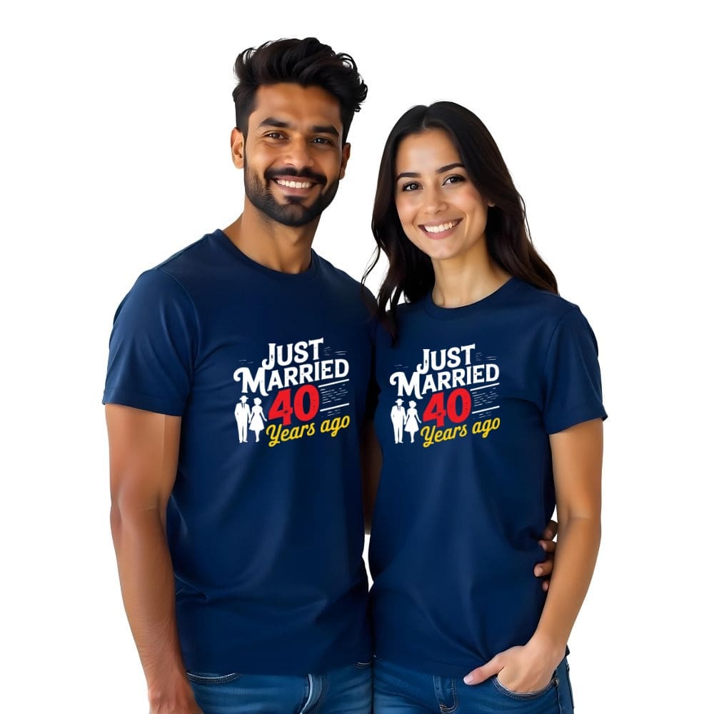 Just Married Custom Year Couple Tshirts