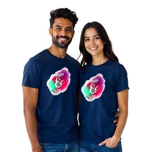 Names Customised Couple Tshirts