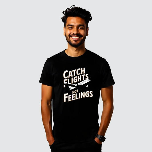 Catch flights not feelings - Men's Casual Tees Customised