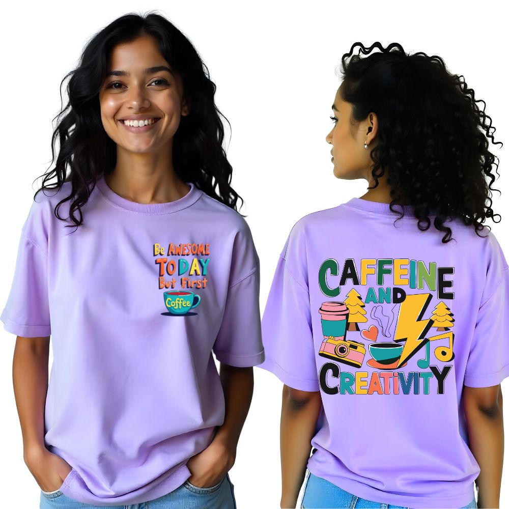 Caffeine and Creativity - Energized Women Oversized Tees