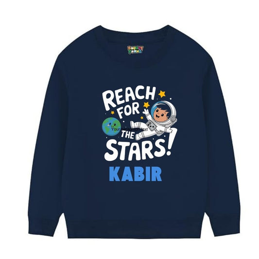 Space theme Customised Kids Sweatshirt - NavyBlue