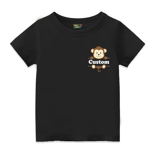 personalised name print t shirt for kids black