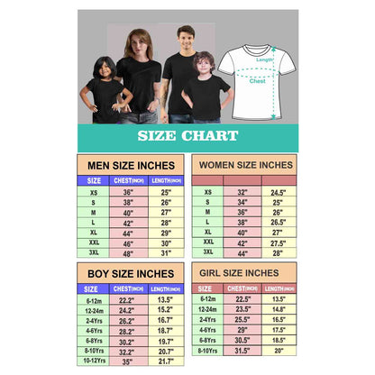 family tshirt size chart